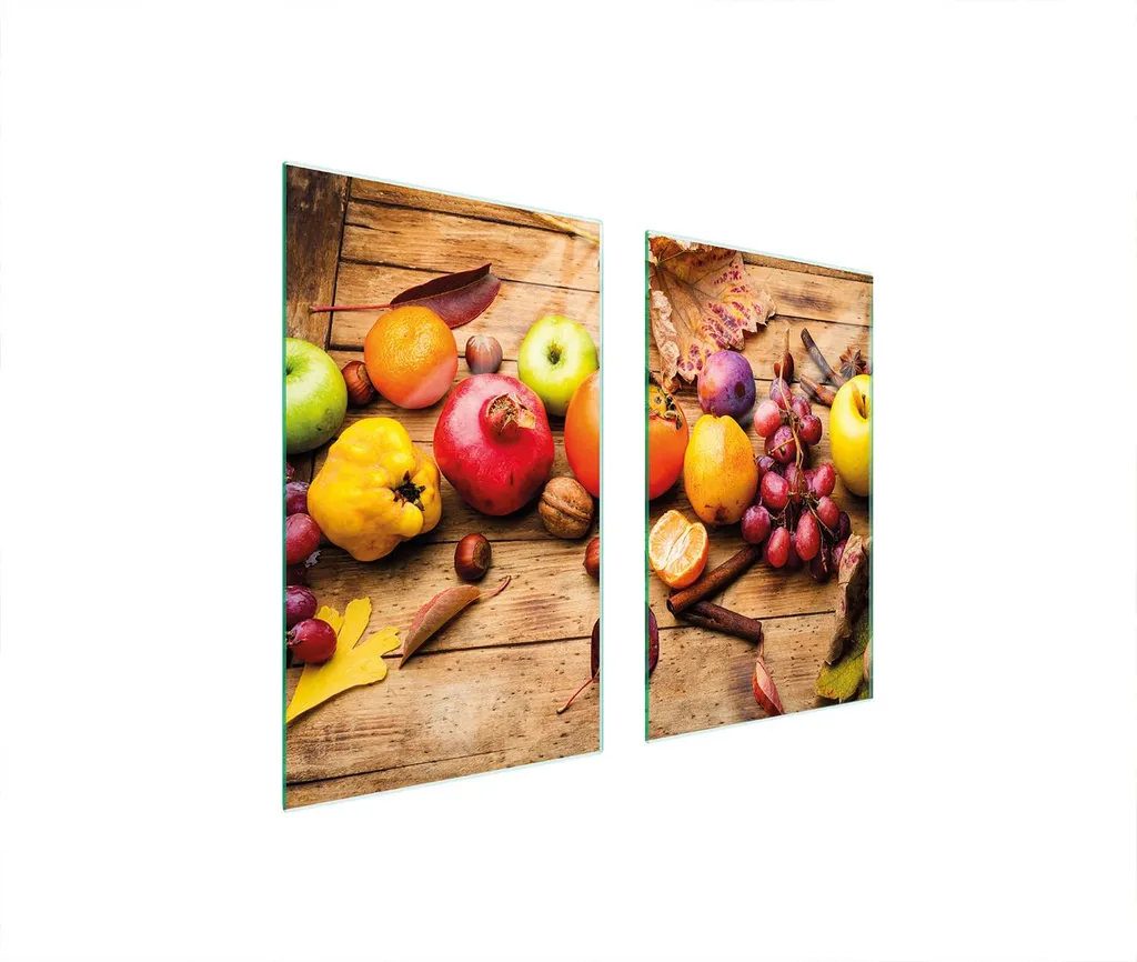 Offerta Set 2 Coprifornelli 75x52 Vetro Temperato Frutta Colorata