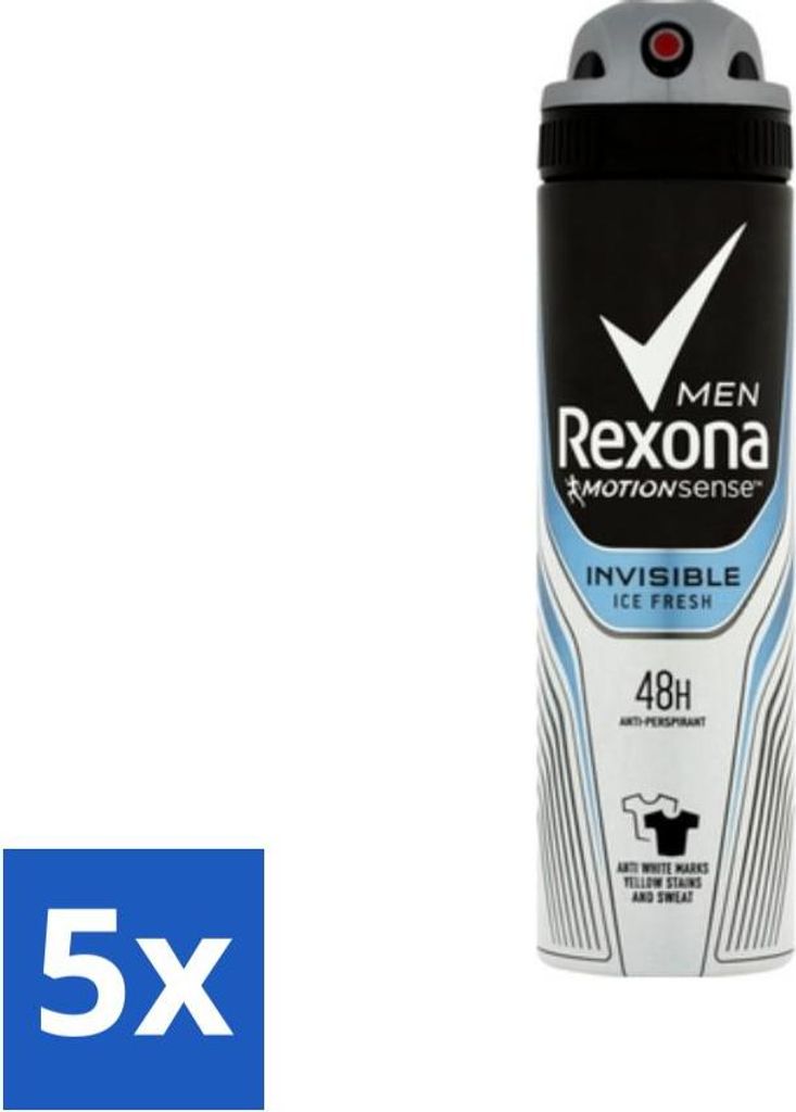 Rexona Men - Invisible Ice Fresh - Deodorant Spray - 150 ml - Vorteilspack - 5 Stücke