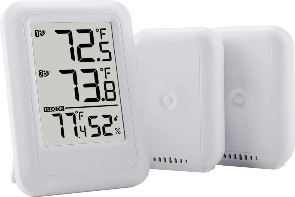INF Thermomètre intérieur extérieur sans fil avec double capteur noir