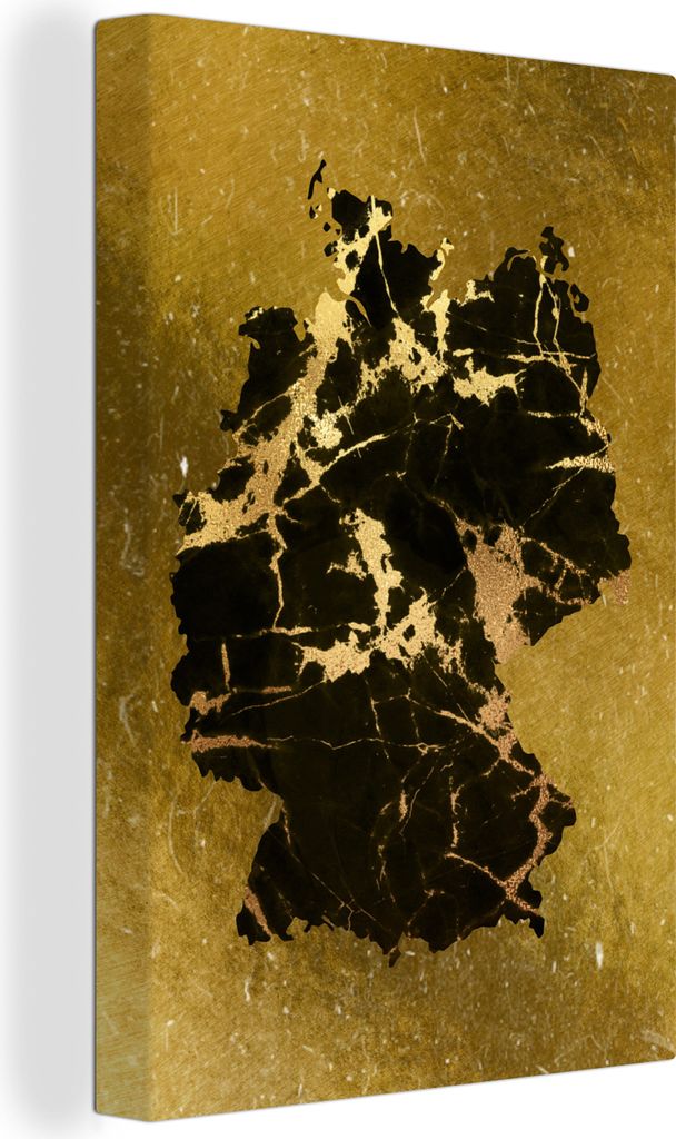 OneMillionCanvasses - Leinwandbilder - 90x140 cm, Karte - Deutschland - Grün, Wandbilder Kunstdruck Wanddekoration - Wandschmucke - Schlafzimmer