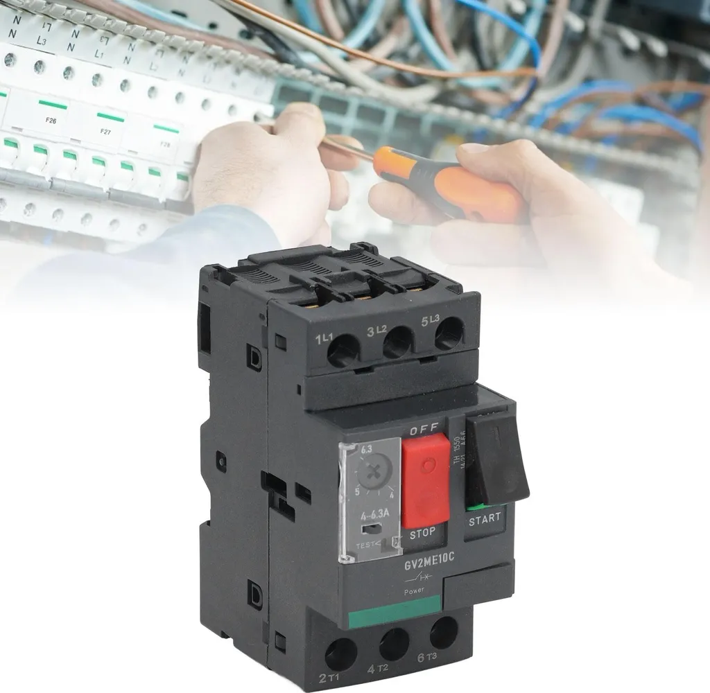 Disjoncteur moteur réglable 4-6,3 A avec commande rotative robuste - 10