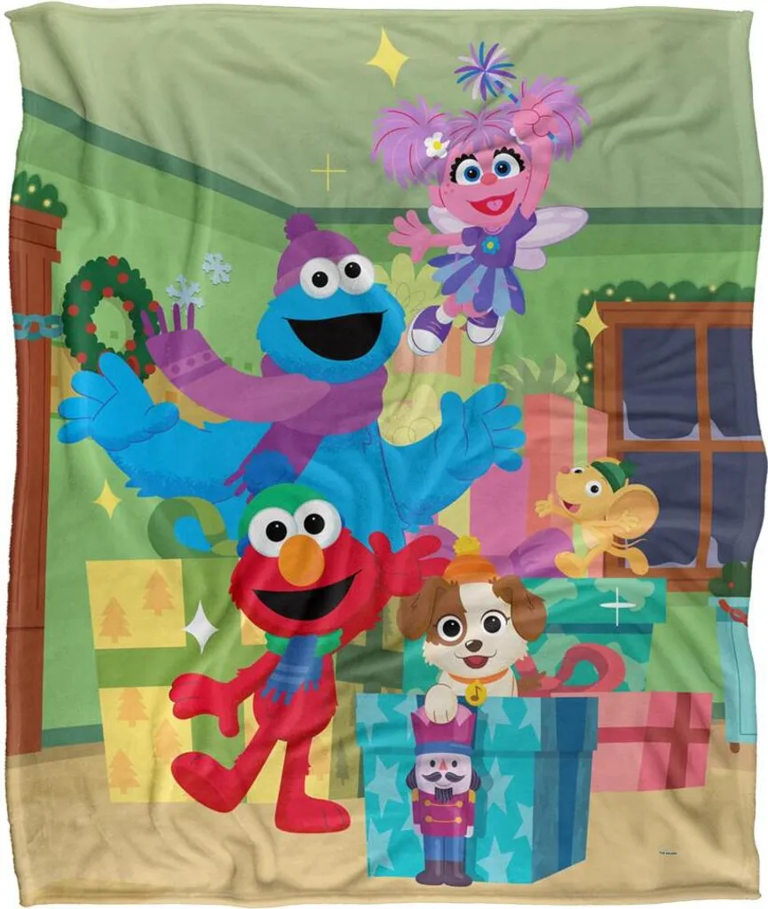 Couverture de Noël Sesame Street Idéale pour Soirée TV et Détente