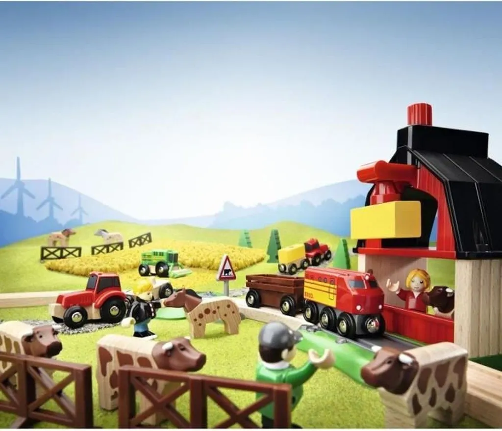 Circuit train bois ferme : le jouet durable pour arrêter les écrans