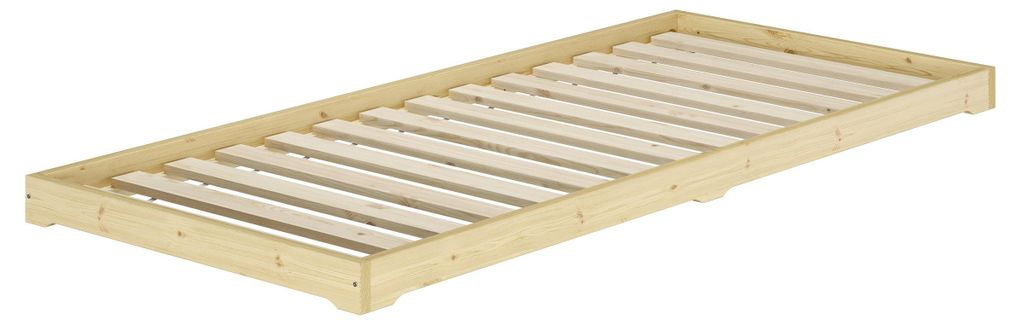 Studentenbett Futon extra niedriges Holzbett 80x200 cm Produktbild 