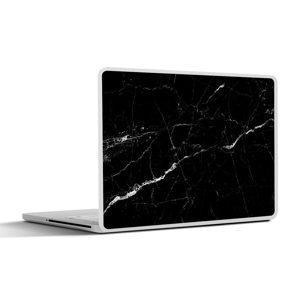 MuchoWow Laptop Aufkleber Sticker Cover Marmor - Schwarz - Marmoroptik - Weiß - Luxus - Stein 32.5x23.5 cm - Sticker für Laptop - Selbstklebend