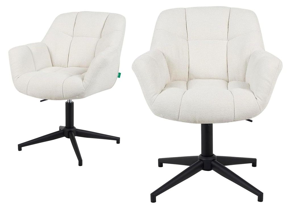 2er Set höhenverstellbare Esszimmerstühle, Bürostühle, Konferenzstühle, 360° drehbar mit Taschenfederkern, ergonomisch gepolstert, modernes M...
