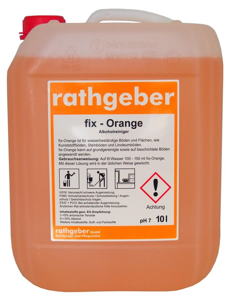 Alkoholreiniger 'fix-Orange' 10,0 L PE-Kanister
