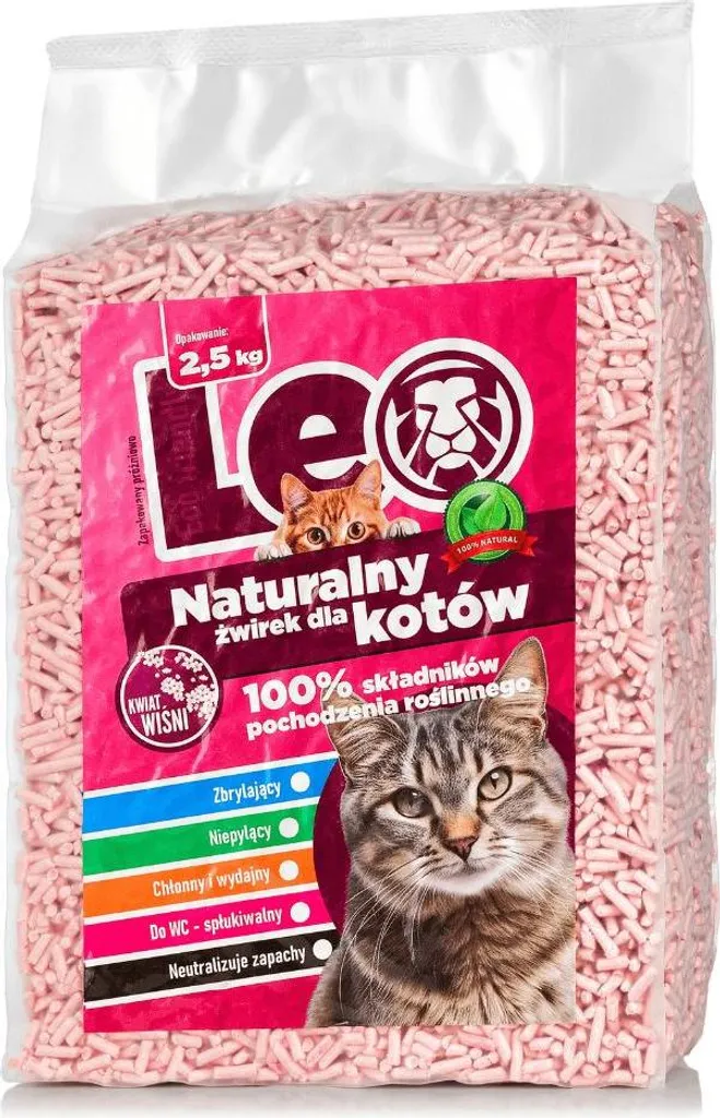 Litière pour chat Leo idéale appartement parfum cerisier