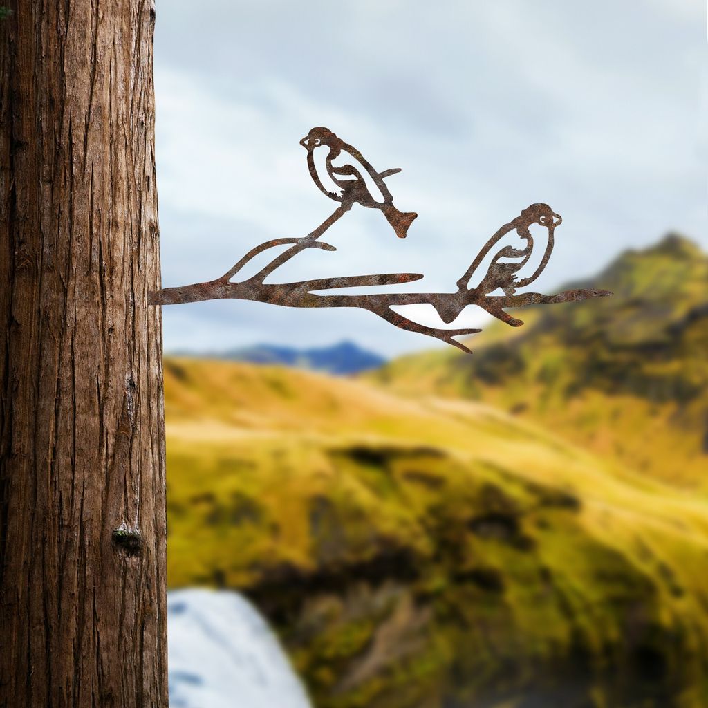Evila Originals, Bird On The Branch 08 - Brown, Nachbildungatives Objekt, Braun, 45 x 20 cm