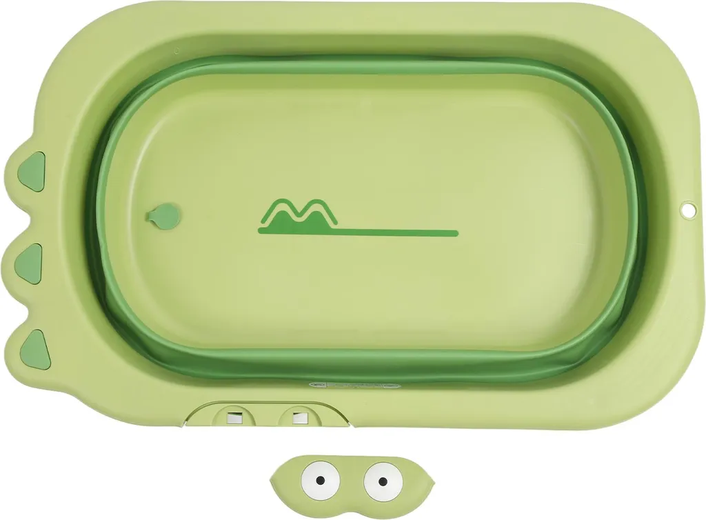 Baignoire bébé pliable grande capacité taille L avec support stable vert - 2