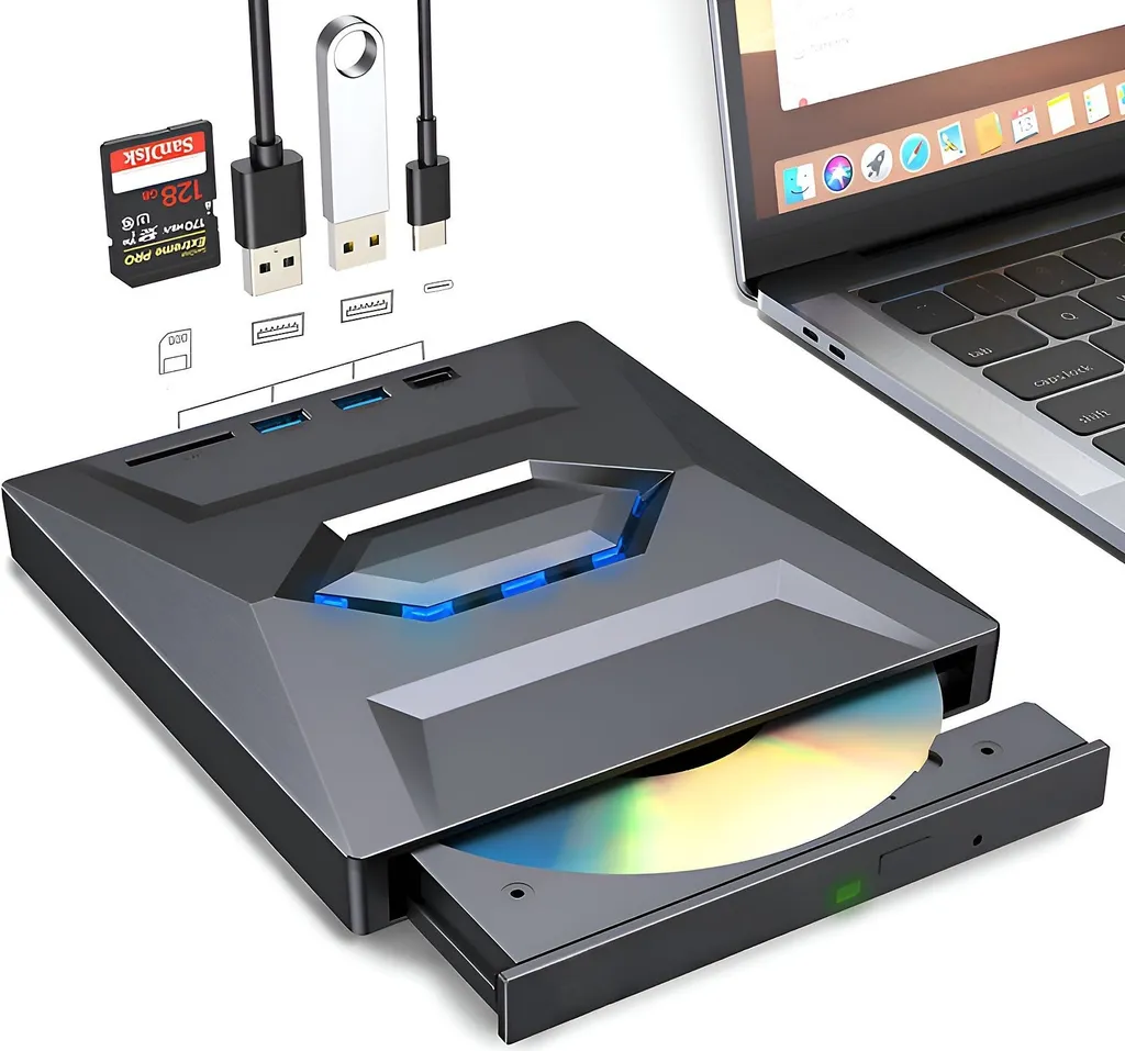 Graveur de DVD Externe USB 3.0 : Connectez et Gravez sur Tout PC Noir