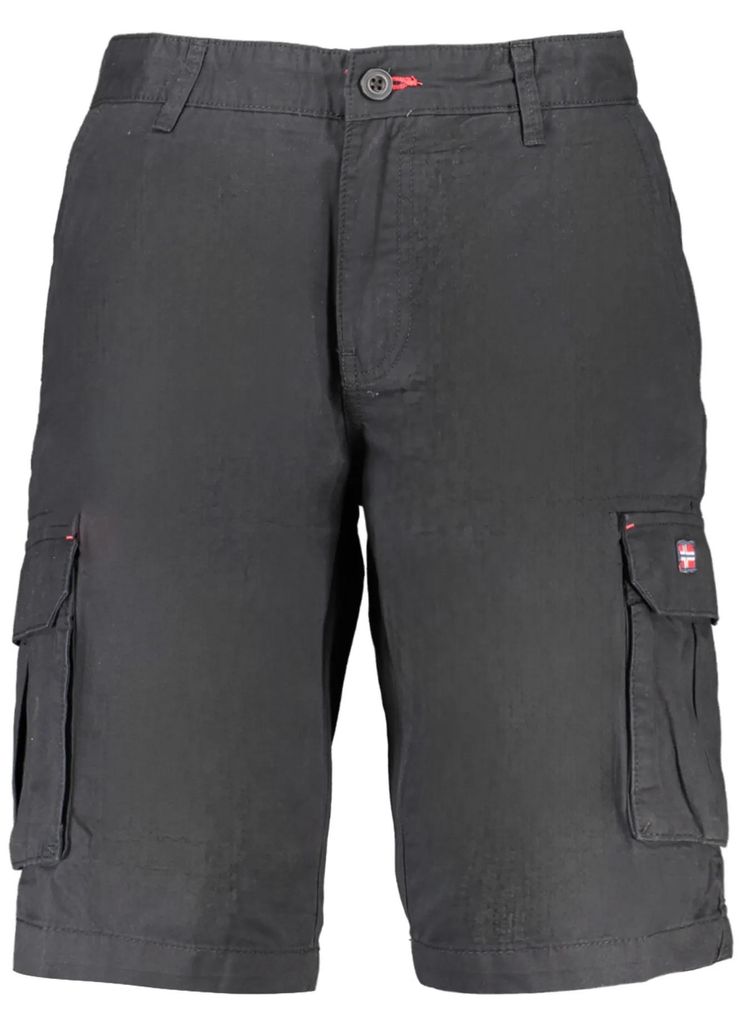 Herren Bermuda-Shorts Schwarz - Cargo-Design mit Taschen & Applikation