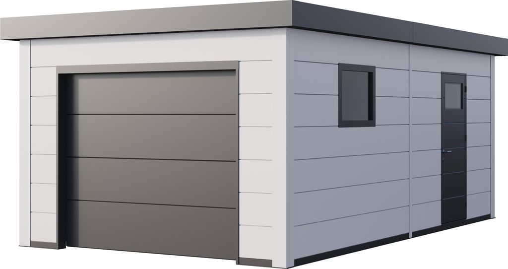 Telluria Garage Classico 3663 inkl. Sektionaltor mit Elektroantrieb weiß/weiß