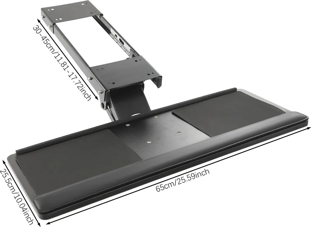 Support clavier articulé de bureau : réglage en hauteur et rotation 360