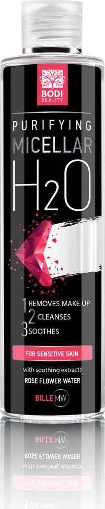 BODI BEAUTY Mizellenwasser 3 in 1 für empfindliche und problematische Haut mit Rosenwasser , porenreiniger gesicht , gesichtswasser 250ml