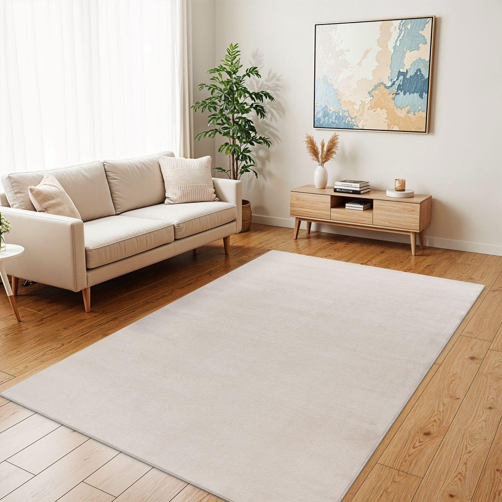 TT Home Wohnzimmer Teppich Hochflor Langflor Kunstfell Produktbild 