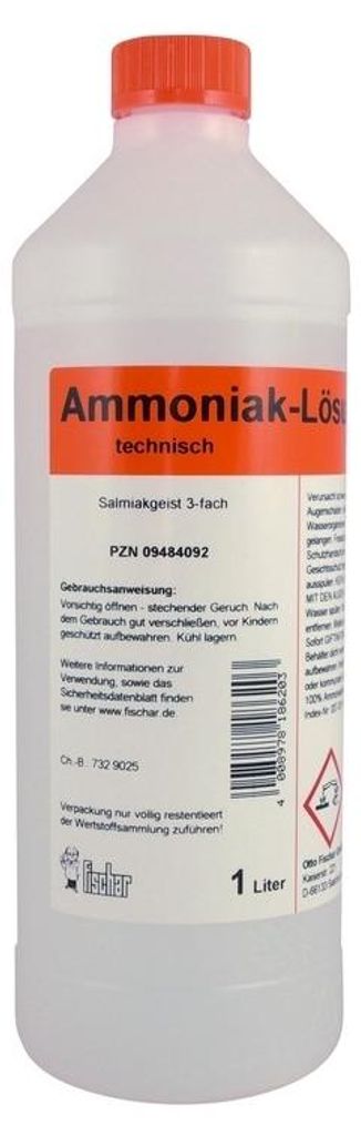 Fischar Salmiakgeist Ammoniakgeist 3-fach 25% 1 l Produktbild 