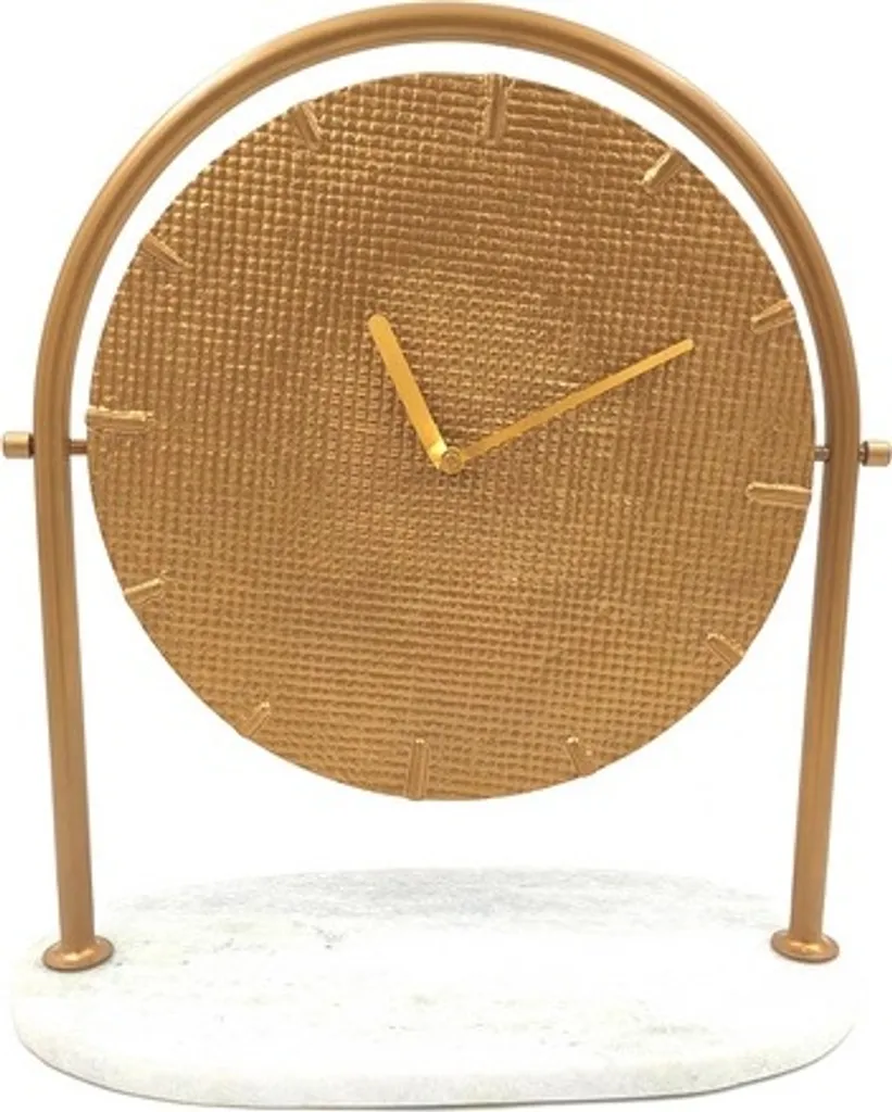 Horloge ronde Madrid Magnificence en métal et socle marbre - Réf 4130