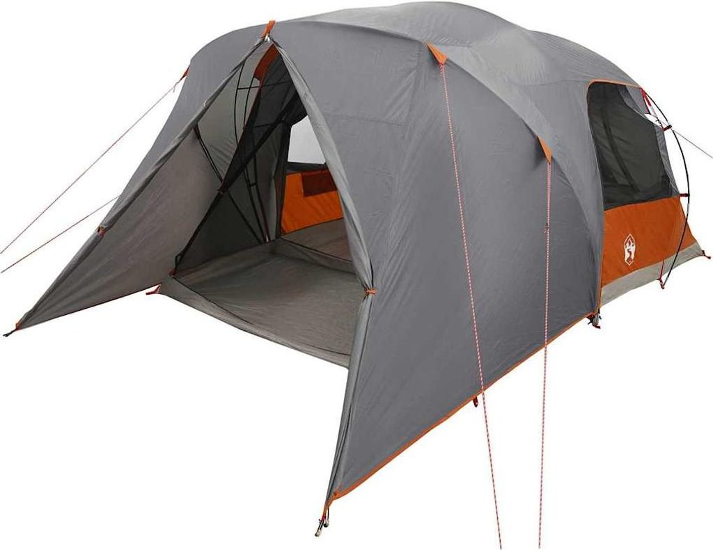 vidaXL Dome Zelt für 4 Personen Grau und Orange 455 x 252 x 178 cm