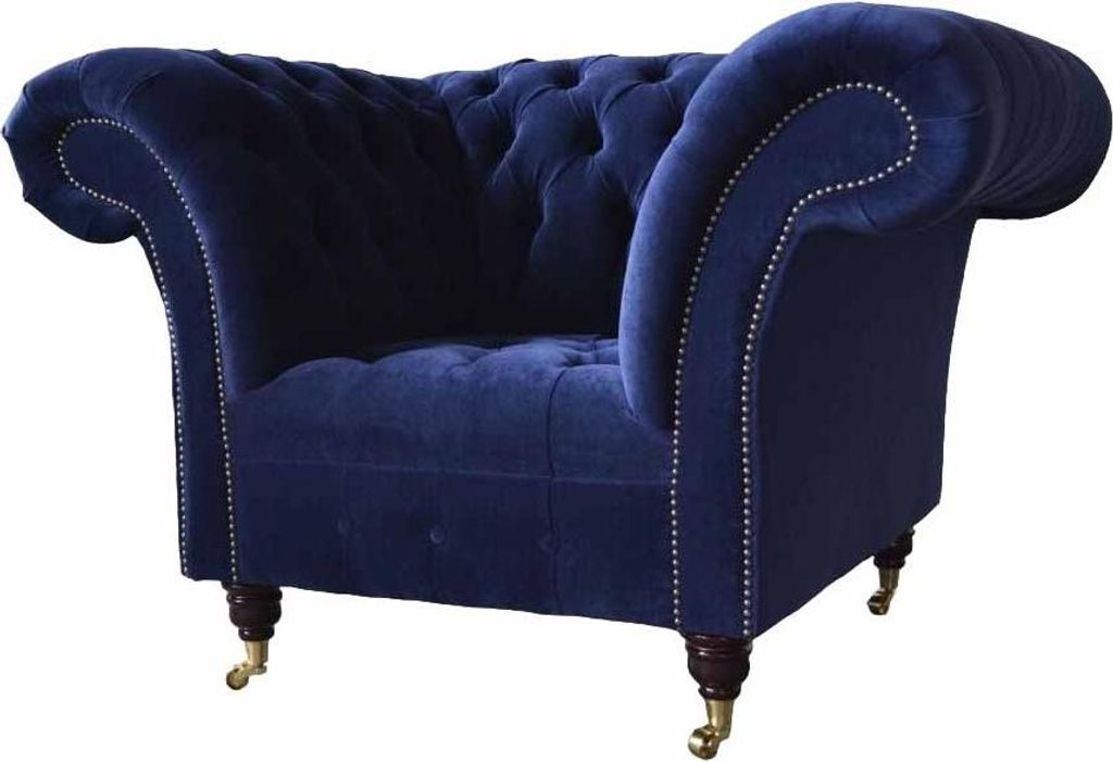 Chesterfield Textil Sessel 1 Sitzer Sofa Polster Design Luxus Modern