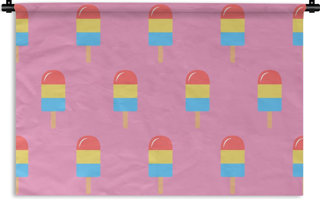 MuchoWow Wandteppich Wandbehang Eis - Muster - Rosa 60x40 cm Tapisserie Dekoration Wandtuch - Wanddekorationen