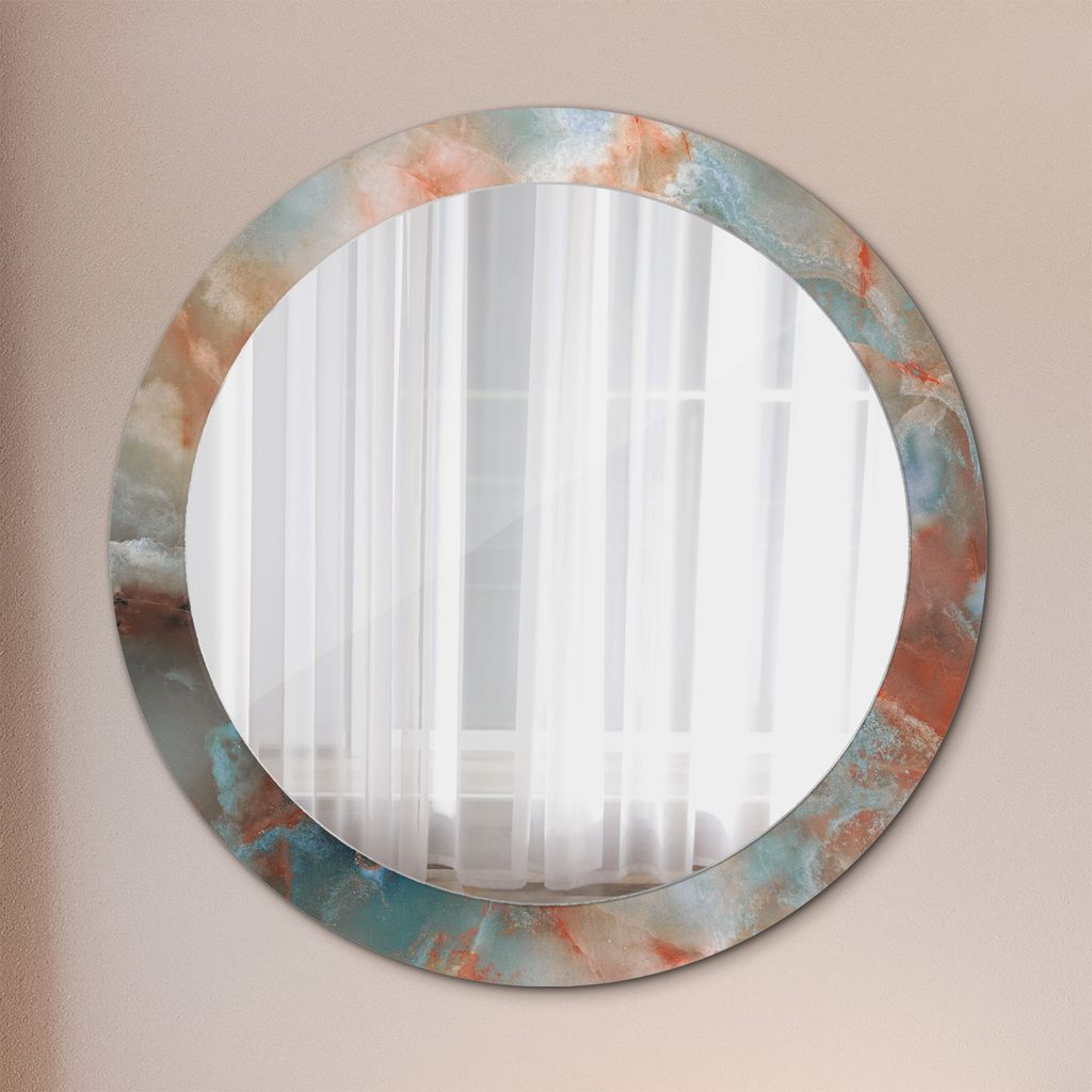 Spiegel - Mirror zum Wandspiegel Schlafzimmer – Schminkspiegel- Onyx Murmeln- Ø80cm