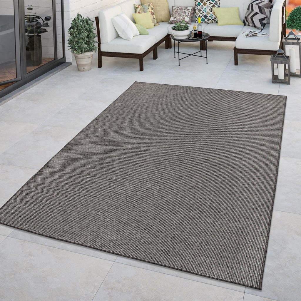 TT Home Teppich Outdoor Balkon Terrasse Grau Rosa Grün Produktbild 