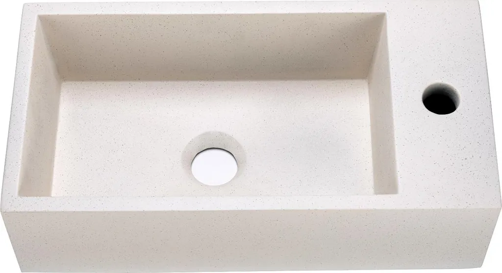 Lavabo Appoggio CALA Beige 44x23: Design Compatto per Bagni Moderni - 4
