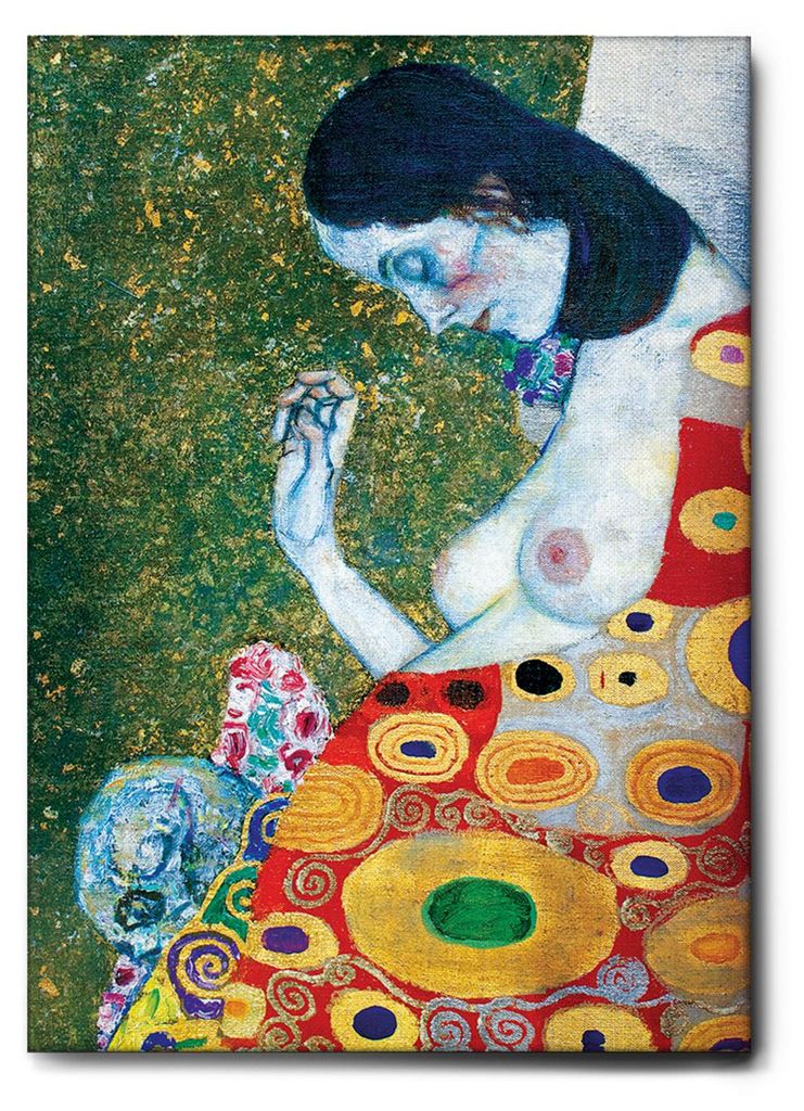 Giallobus - Detail von Die Hoffnung 2 - Gustav Klimt - 100L x 140B cm - Bild - Leinwand mit Standardrahmen