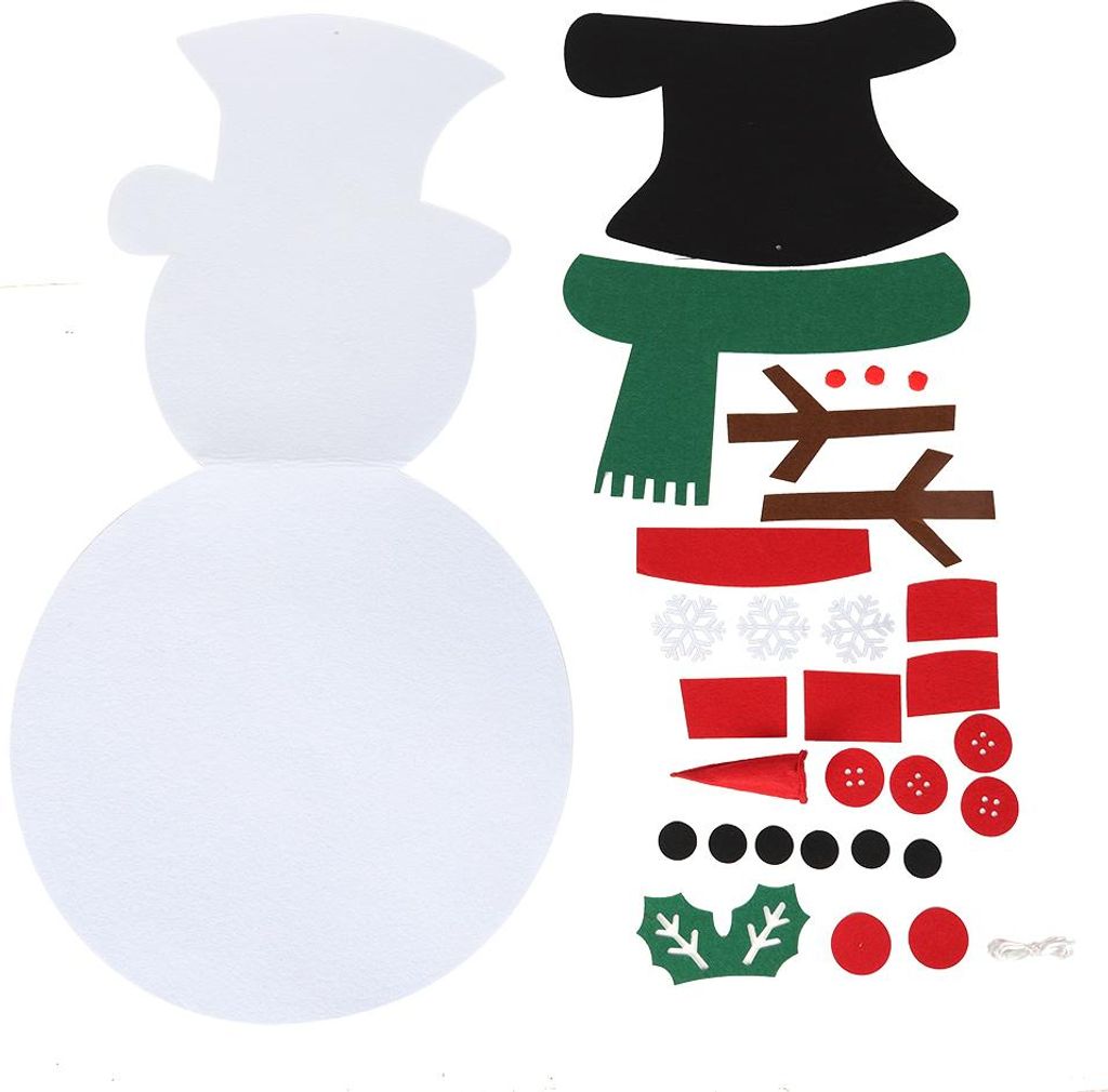 Kinder Geschenke DIY Filz Schneemann Abnehmbare Xmas Ornament Wand hängende Spiele für Weihnachten DekorationenRot Grün Schal