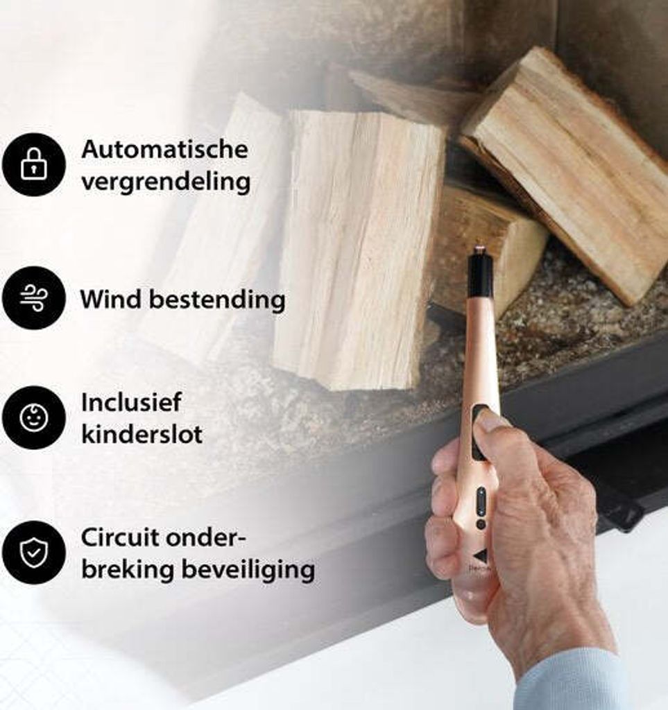 Wiederaufladbares langes elektrisches Feuerzeug - Rose Gold Produktbild 6