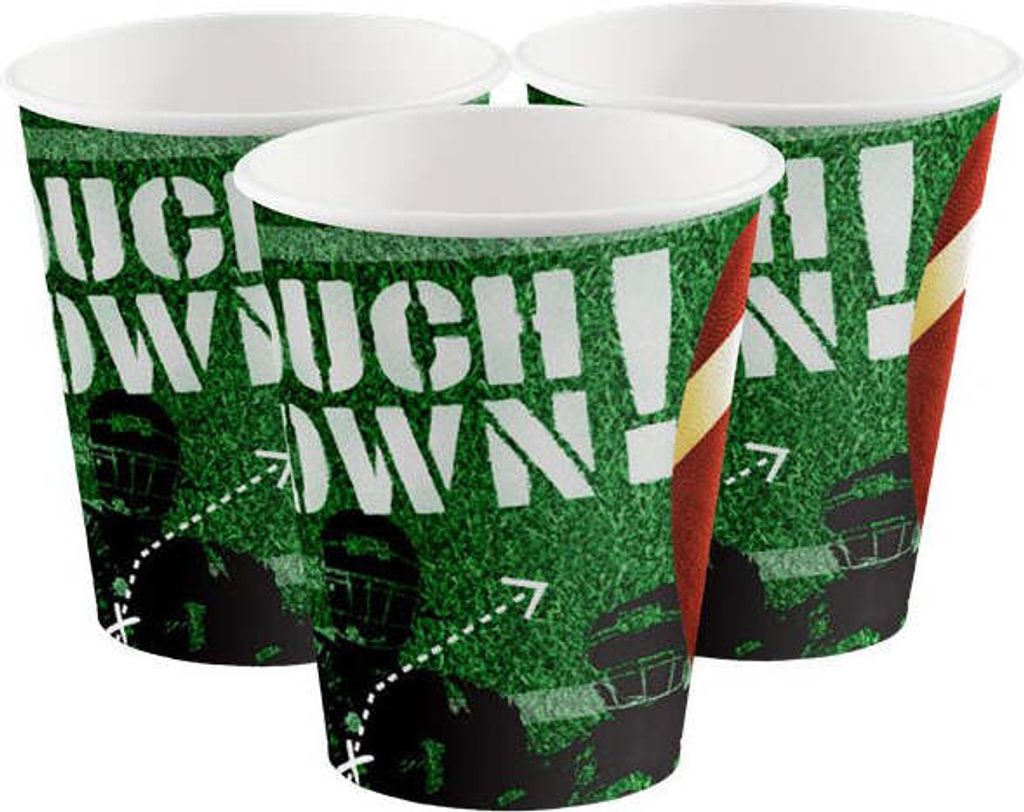 Amscan 9912277 - Becher Touchdown, 6 Stück, Fassungsvermögen 250 ml, Papier, Football, Einwegbecher, Partygeschirr, Motto-Party Ihr neuer Vorschlag