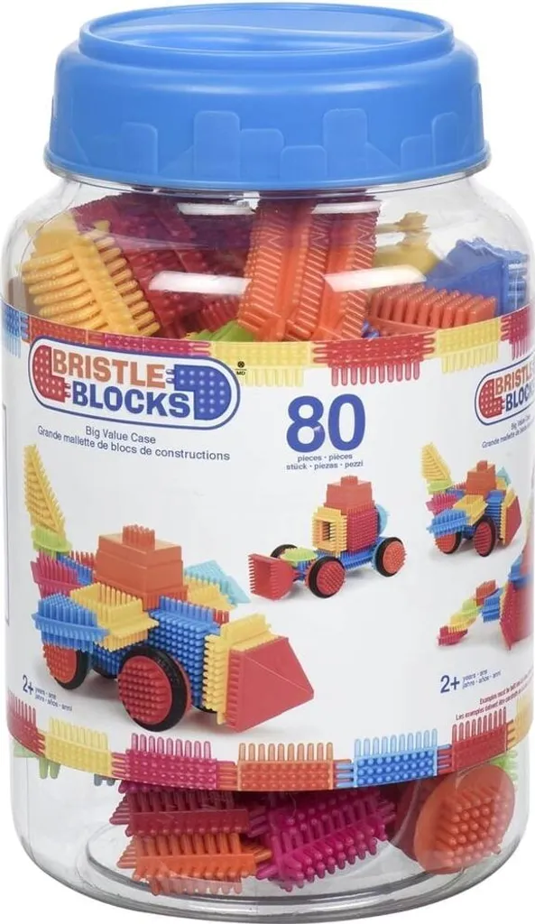Blocs à poils pour l'éveil de la motricité fine : Kit 80 pièces en pot