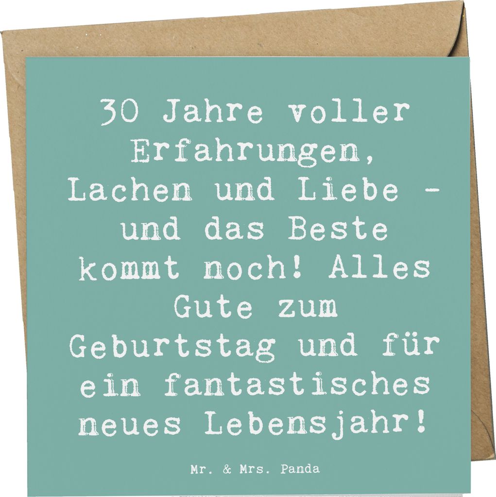 Mr. & Mrs. Panda Klappkarte Spruch 30. Geburtstag - Produktbild 