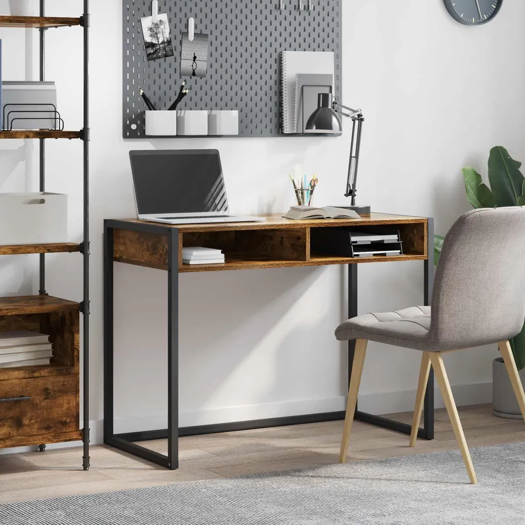Maison Exclusive - Scrivania in legno affumicato 100 x 50 x 75 cm Materiale ligneo