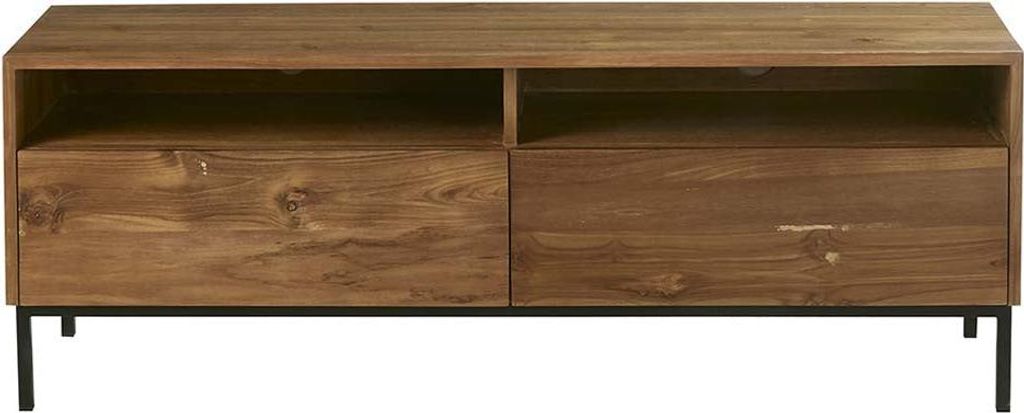 TV-Möbel Teakholz Metall 140 cm modern