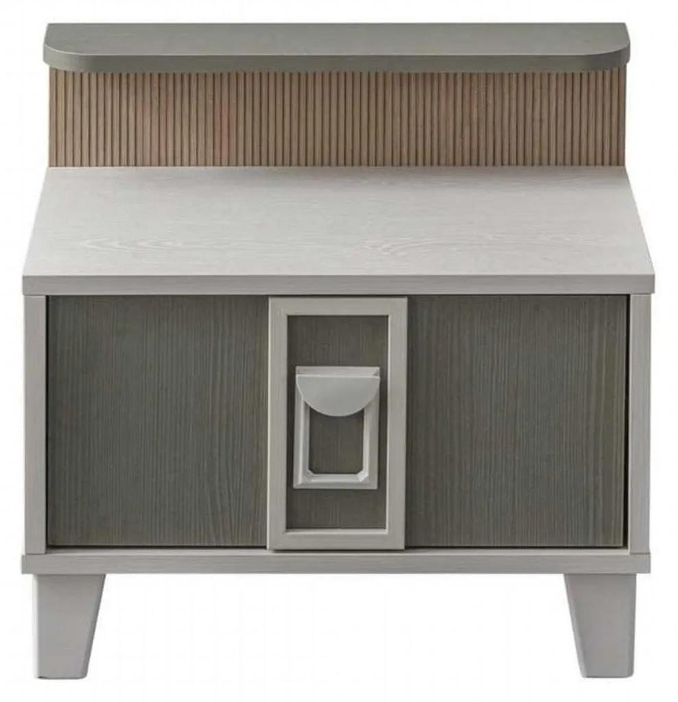 Chevet enfant en bois gris moderne console de nuit pour petite fille