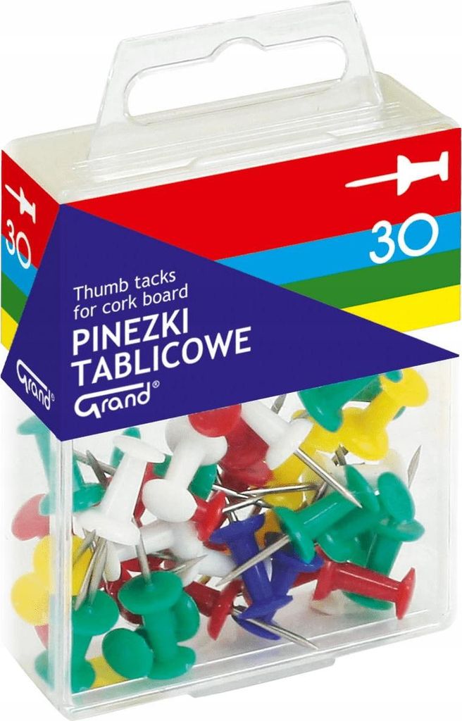 GRAND BOARD Reißzwecken 30er Pack, bunt