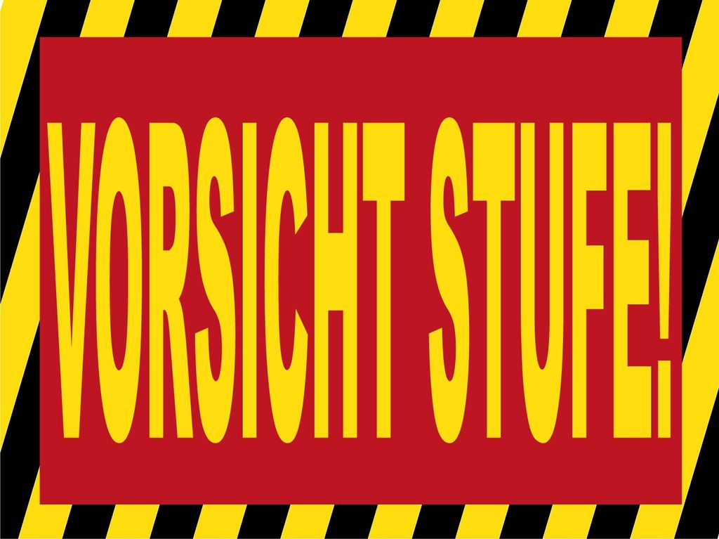 vianmo Blechschild 30x40 cm Vorsicht Stufe