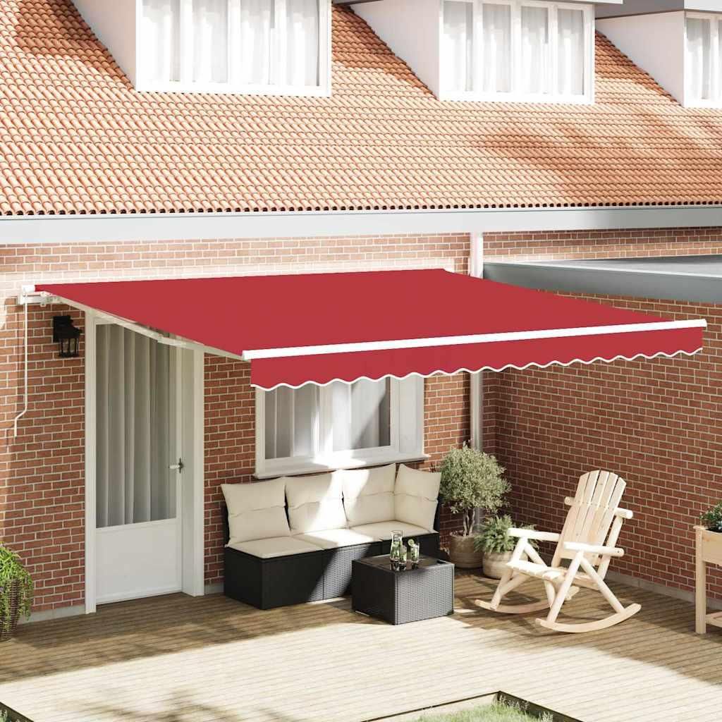 vidaXL Einziehbare Markise Rot 400 x 300 cm Polyester und Aluminium