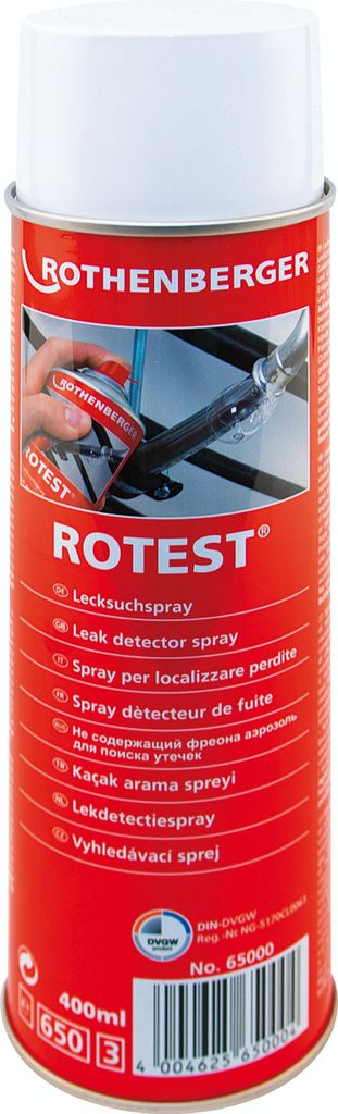 Rothenberger Lecksuchspray ROTEST Inhalt 400 ml 12 Spraydosen im Karton - 65000