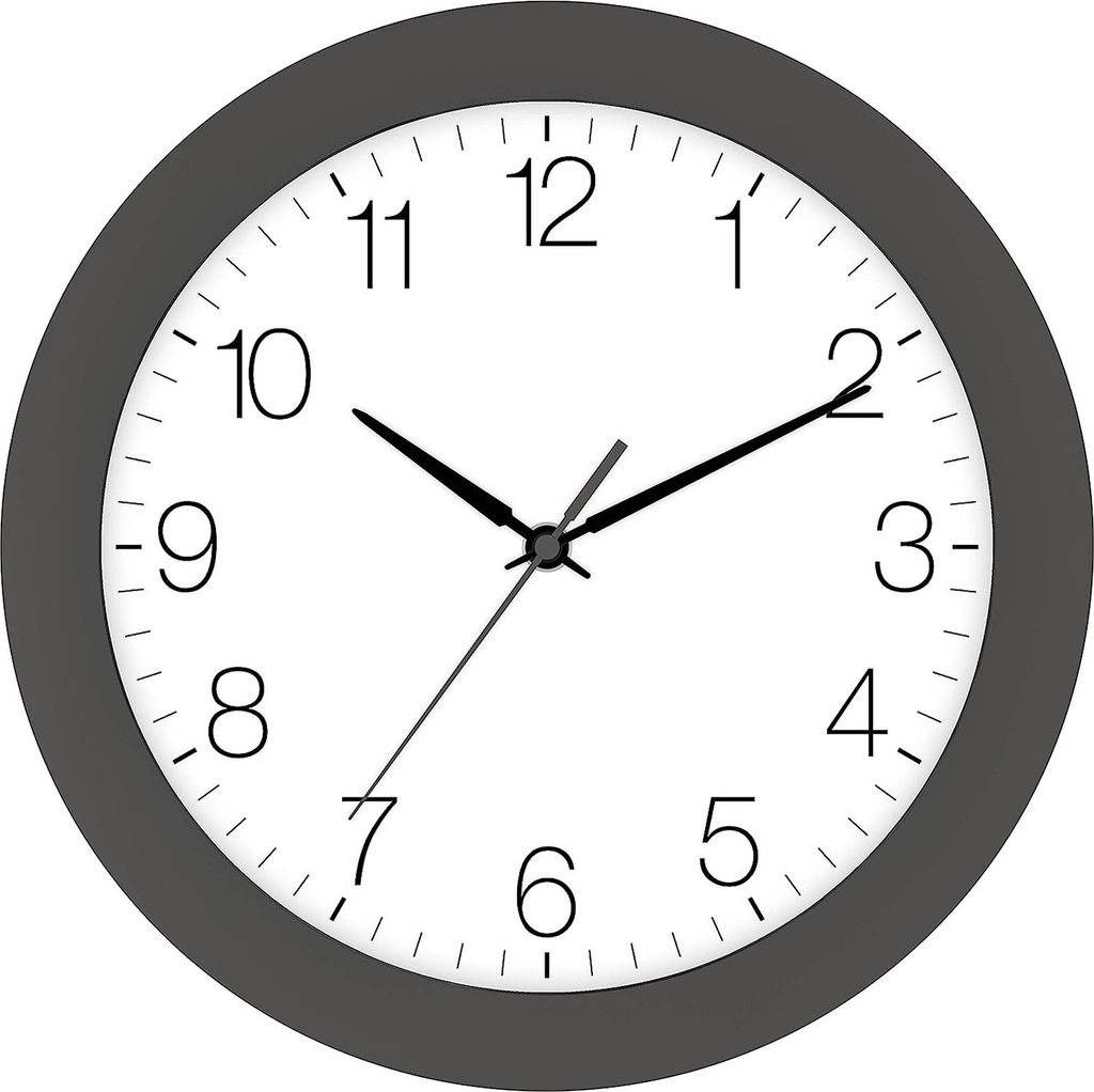EUROTIME Funk-Wanduhr grau