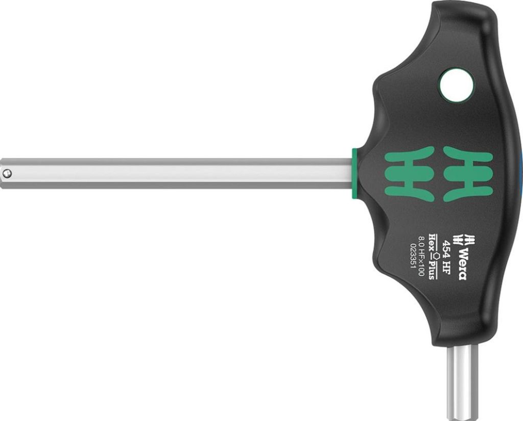 Wera 454 HF Quergriff-Sechskantschraubendreher Hex-Plus mit Haltefunktion