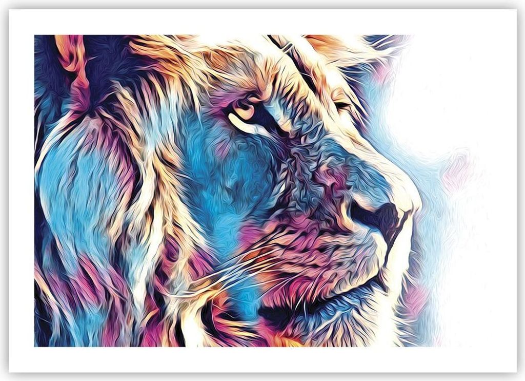 Poster - Poster ohne Rahmen - Löwe Mähne Märchen - 70x50 cm Produktbild 
