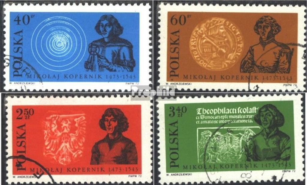 Briefmarken Polen 1972 Mi 2182-2185 (kompl.Ausg.) gestempelt 500. Geburtstag N. Kopernikus