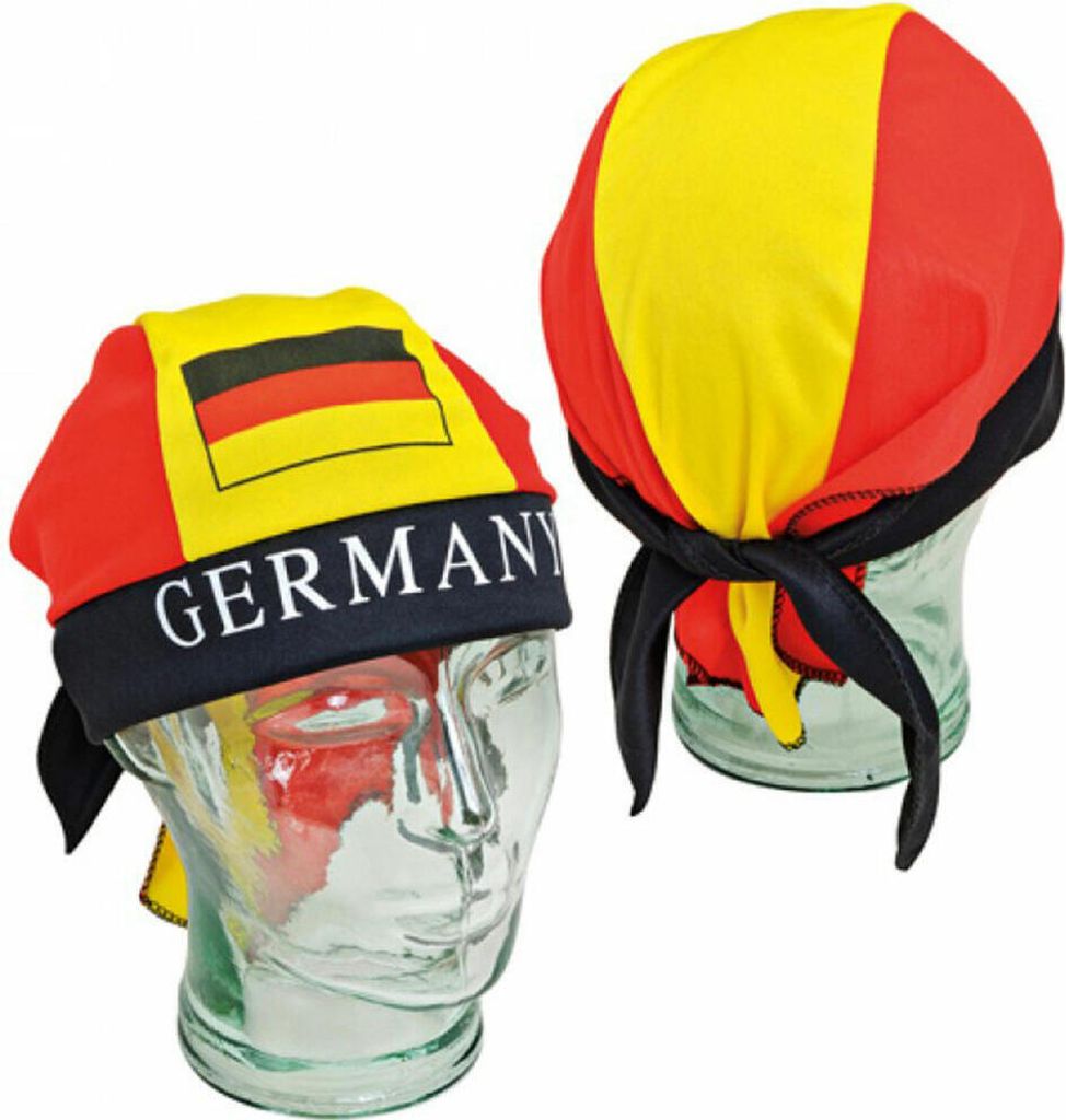 Fan Bandana Deutschland, Fußball Fanartikel, Piratentuch, One-Size, Polyester, Schwarz-Rot-Gold