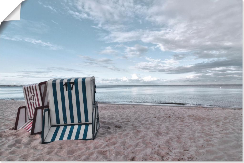 ARTland Poster Einsame Strandkörbe am Ostseestrand Größe: 60x40 cm