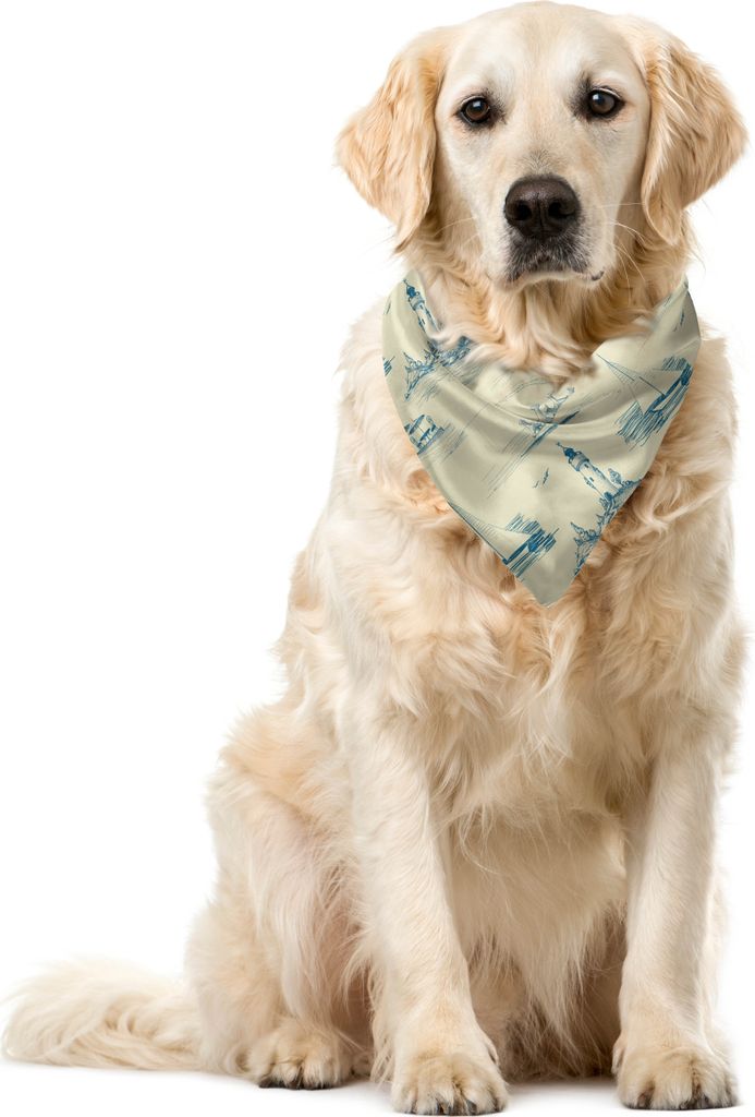 ABAKUHAUS Leuchtturm Haustier Bandana, Sommerzeit-Linien, 40x40 cm, Beige Dunkelblau