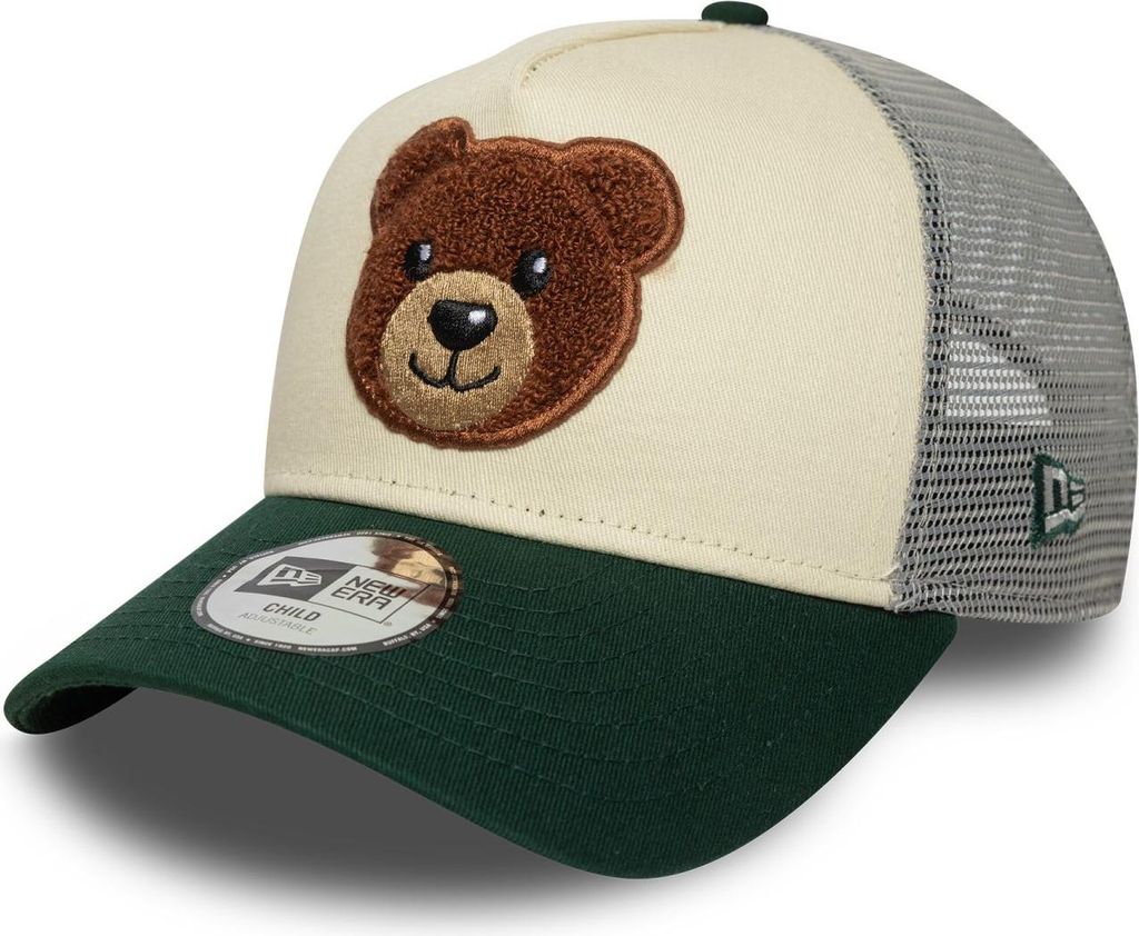 New Era Child 9FORTY Trucker Cap Boucle Teddy Bear beige/green