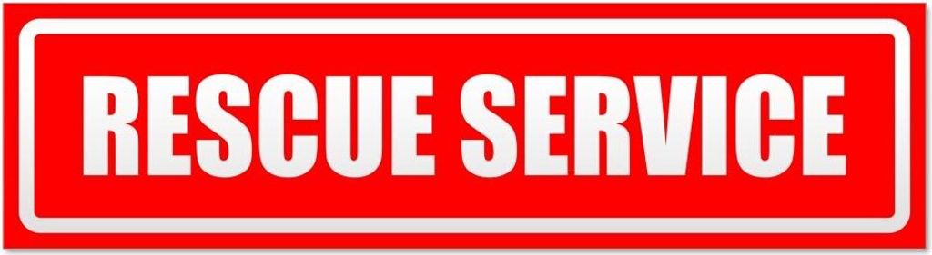 Kiwistar Rescue Service invertiert Magnetschild Schild magnetisch - 20cm Rot - Magnetfolie für Auto PKW Kfz